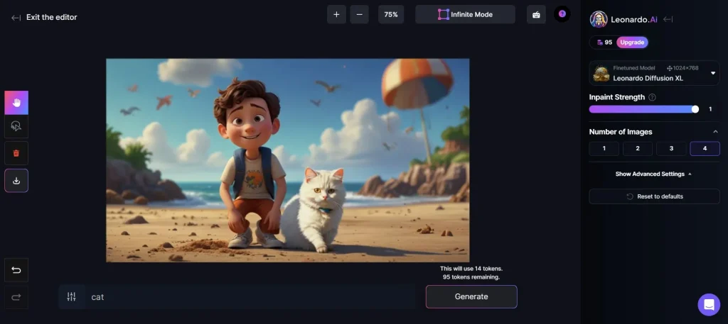 שינוי אלמנטים בתמונה באמצעות Canvas editor